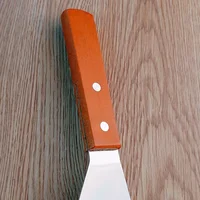 Spatule de cuisine en acier inoxydable, avec manche en bois, pelle à crêpes, Pot, spatule à frire, pelle à poisson, ustensiles de cuisine 6