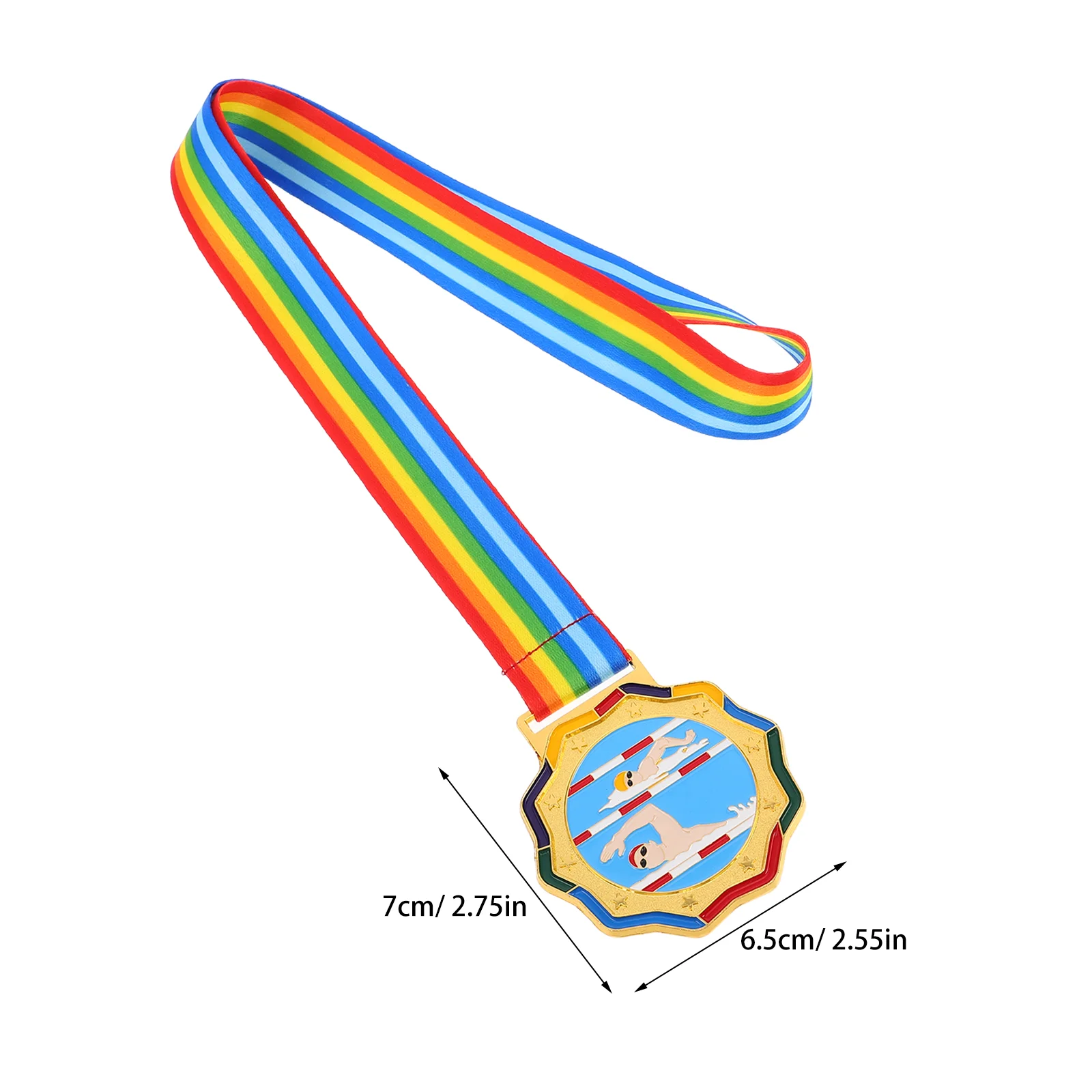 Swimming Medal Winner Award Medals Gold for Awards Metal Kids Student Zinc Alloy Child with Ribbons