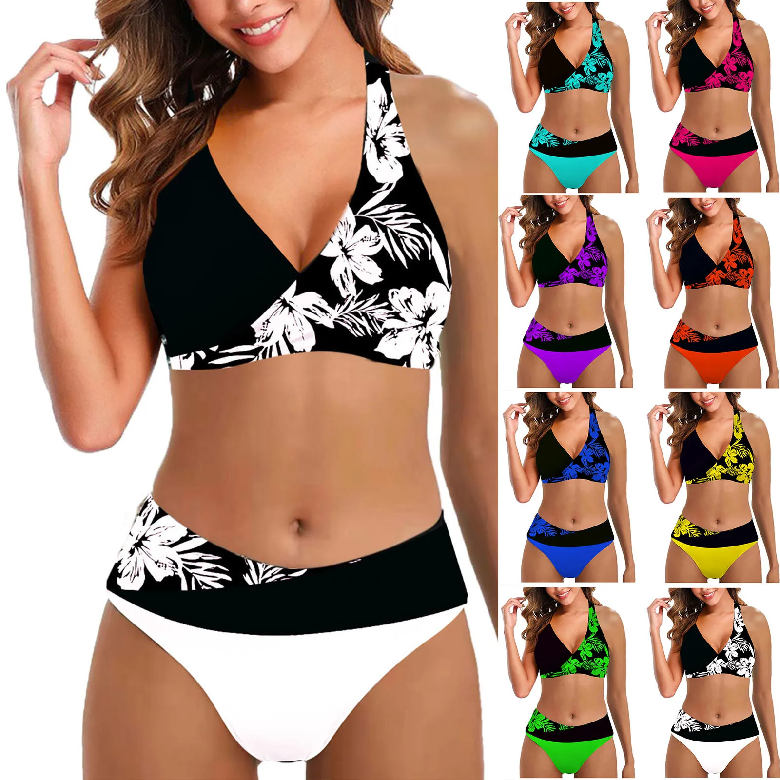 

Купальник-бикини с разрезом и принтом, женский сексуальный Модный популярный купальник со стразами, новый купальник, женский сексуальный комплект бикини, купальник пуш-ап