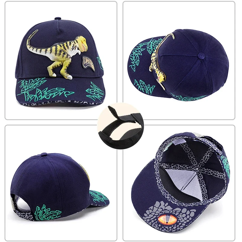 Fashion Boy Hats Outdoor Sun-protective Children Caps 3D Dinosaur Cute Cotton Kids Hat Autumn Sport Baby Baseball Cap