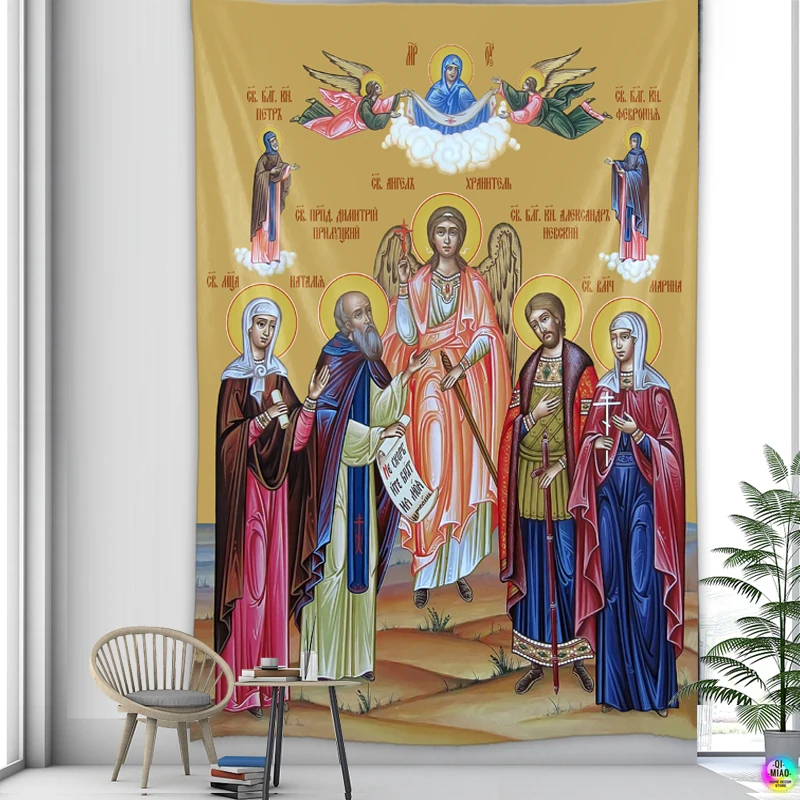 Jesus Kluge Männer Tapisserie Sagrada Familia Medieval Dekoration Christus Wand Hängen Vintage Wandteppiche Ästhetischen Zimmer Kunst Wand Dekor – Detail 2