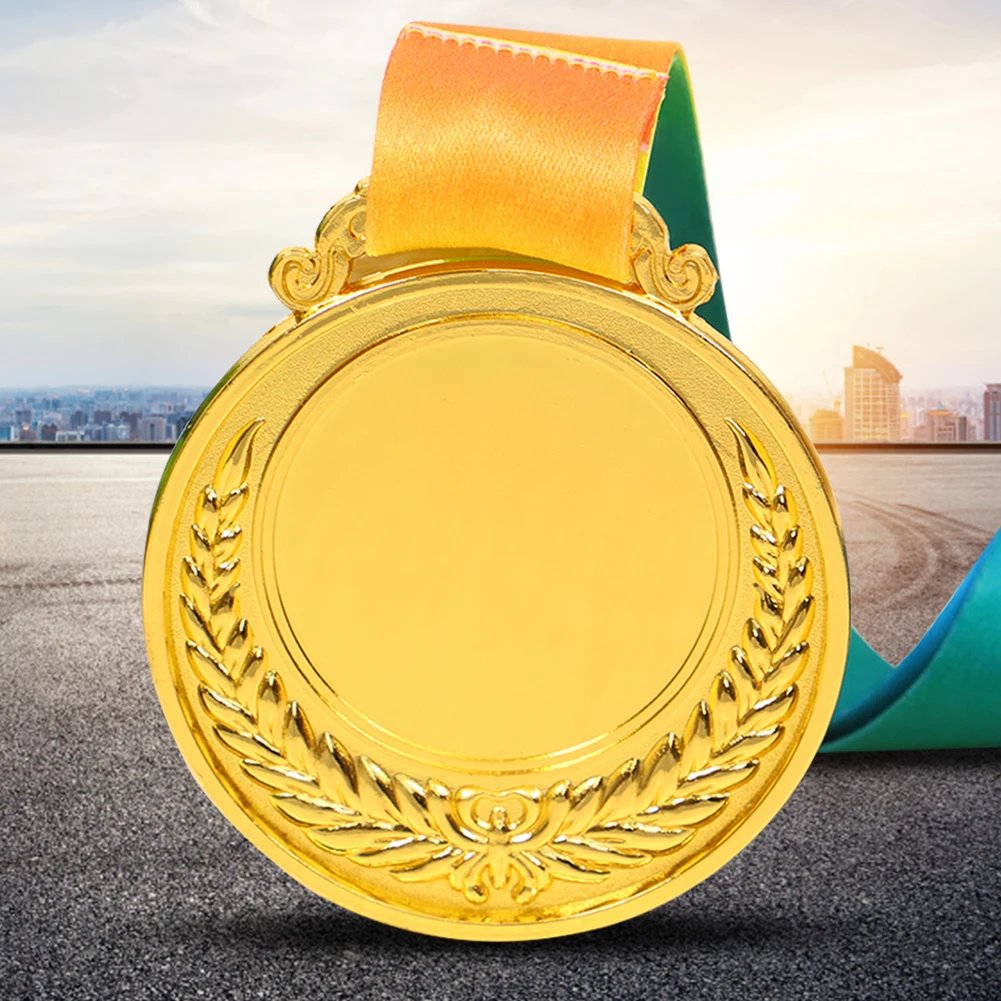 Award Medals 1-10Pcs Award Medals Blank Medal with Color Ribbon Gold Silver Bronze Winner Reward Medal Gift Competitions Souvenir