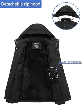 Fleece Lined Jacket Cotton Military Jackets Men's Winter New Hooded Parkas Overcoat Parkas New Men Thick Work Warm Cargo Coats 4