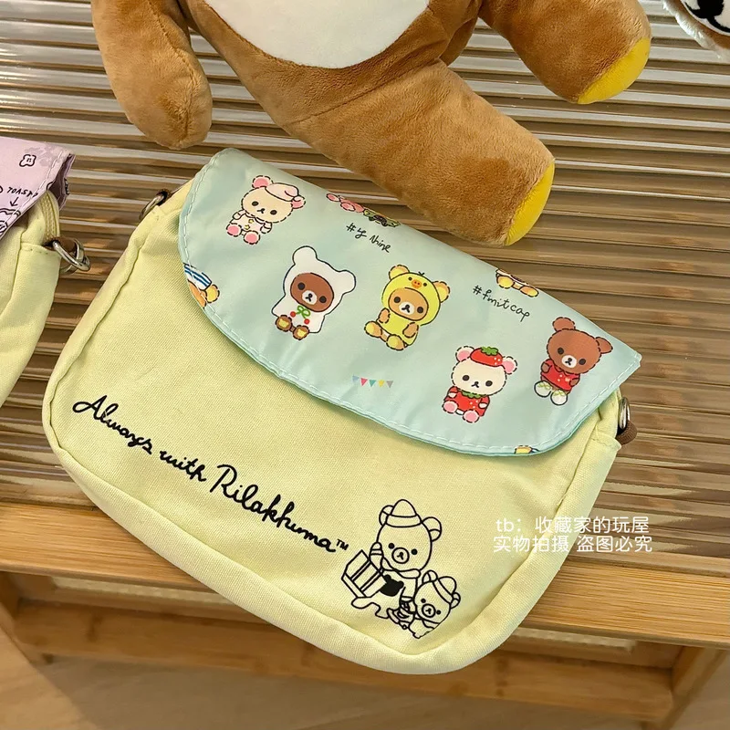 Kawaii Rilakkuma Crossbody Bag Storage Bag Pen Cartoon Cute Notebook Pencil Stationery Storage For School Gifts