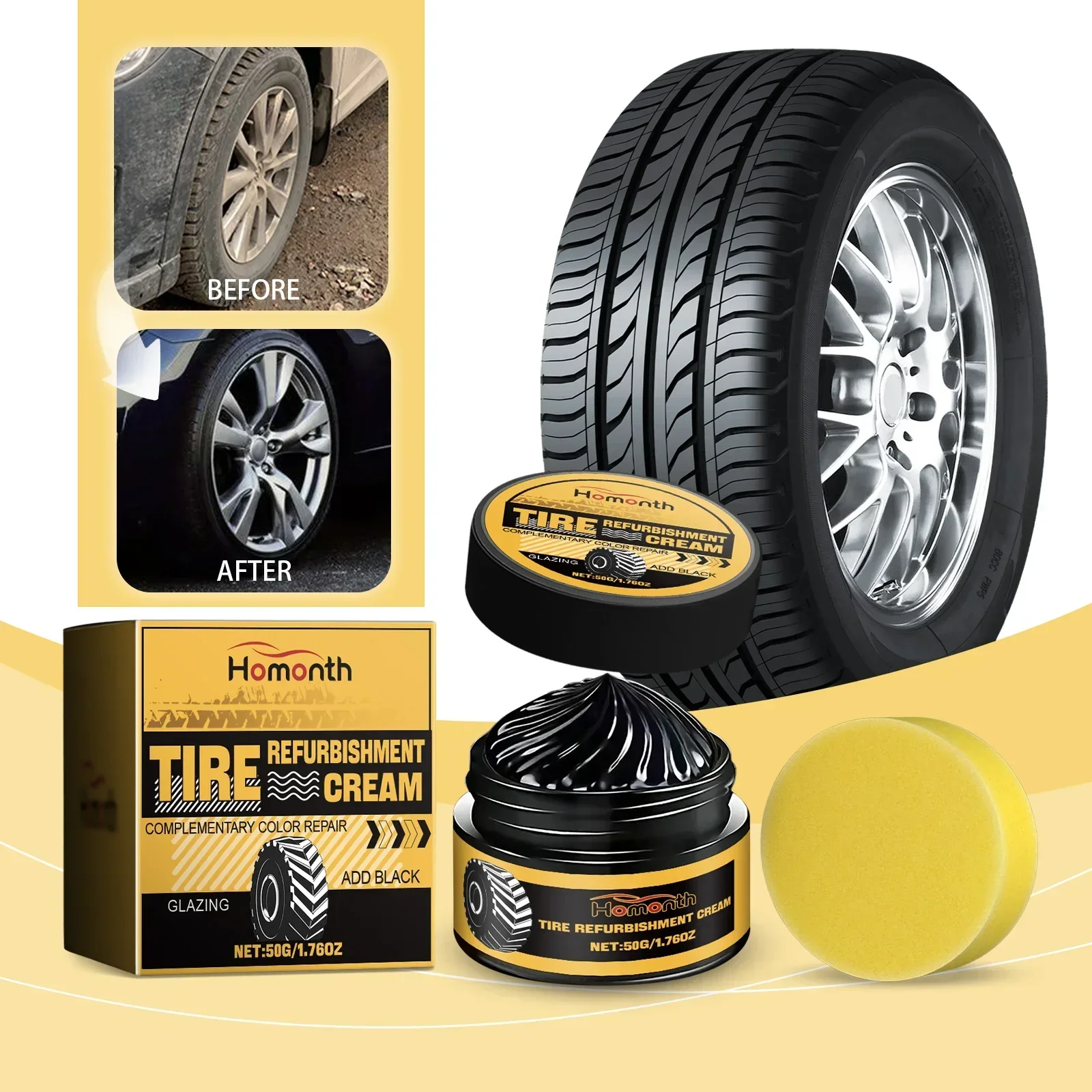 Auto Tire Polishing Paste Tire Rubber Anti-aging Waterproof Anti-fouling Protective Sealant Gloss Hydrophobic Coating Lubricant