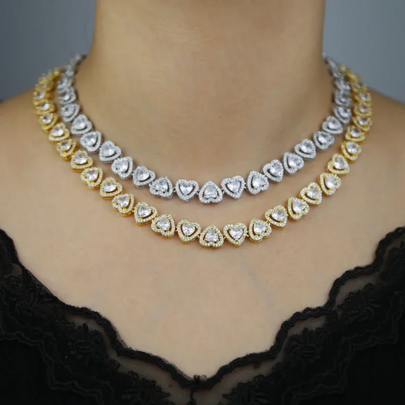 Juego De Joyería De Lujo Con Forma De Corazón Para Mujer, Collar, Anillo, Pendient, Pulsera, Accorios De Boda, Regalos De Aniversario, 5 Uds. - AliExprs