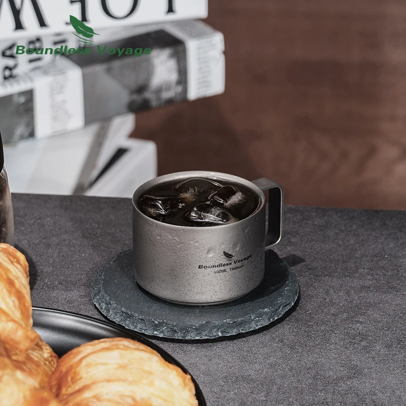 Titanium Double Wall Coffee Cup Mini Camping Mug 100m Ti3085D Boundless Voyage