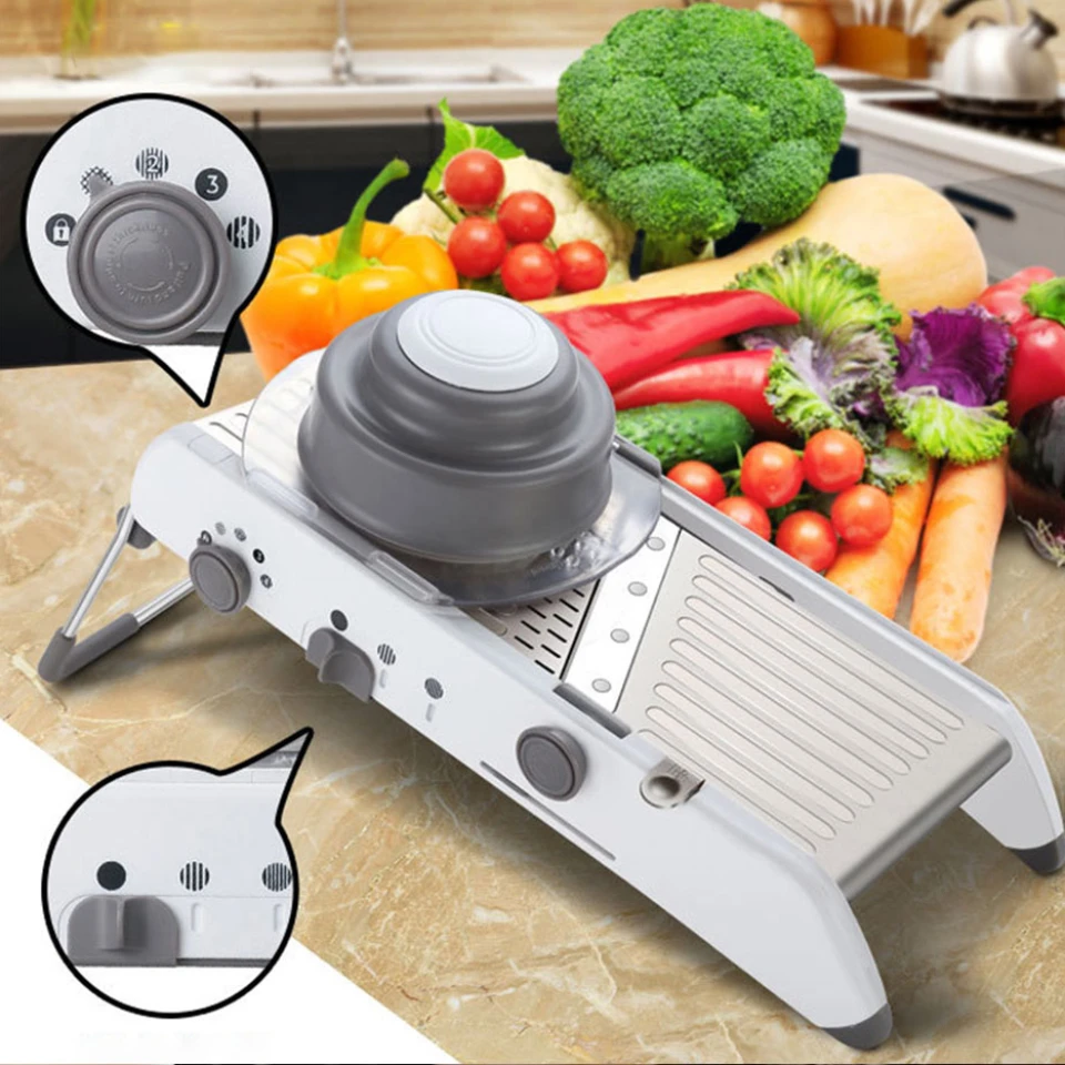 Multifunctional vegetable cutter Slicer Grater Adjustable Safe Blades