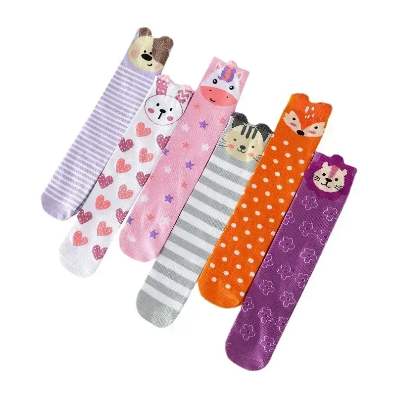 Cotton Knee Socks Girl 3-12 Years Old Knee High Socks Lovely Long Children's Kids Dance Girl Todder Baby