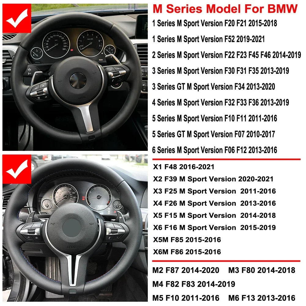 BMW F30 F01 F07 F10 F15 F16 F20 F21 F31 F32 F33 F36 M3 F80 M4 F82 F87용 M 스포츠 스티어링 휠 일반형 레드 블루 M1 M2 버튼
