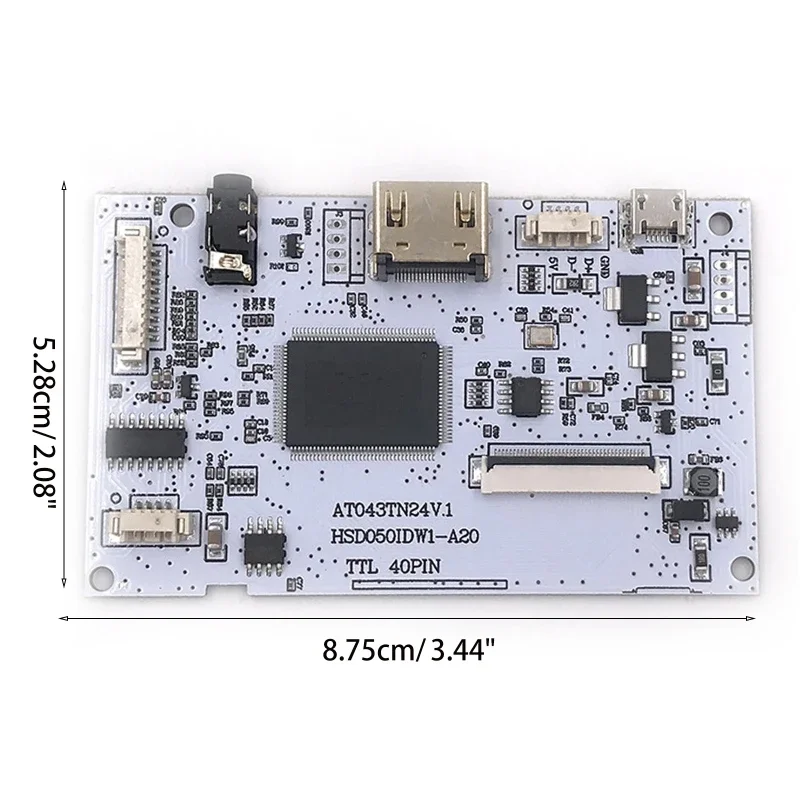 40핀 LCD 화면용 HDMI1.2 LVDS 제어 보드 스피커 이어폰 AT043TN24 V.1 480(RGB)×272 HSD050IDW1 RGB ×480
