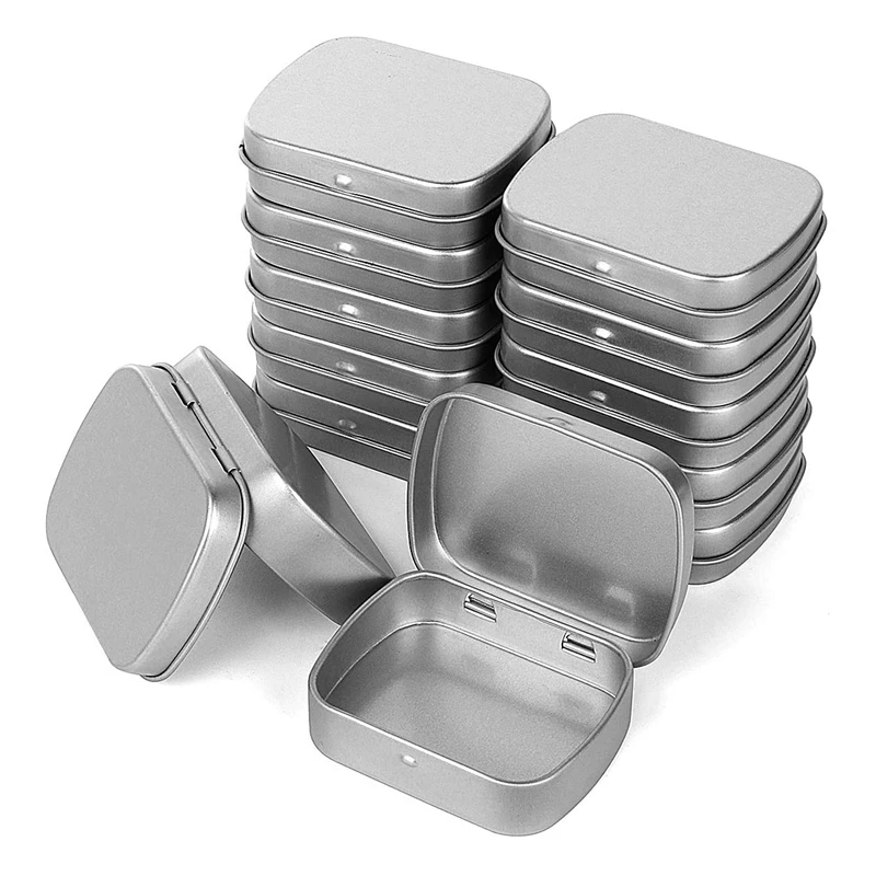 Metal Containers-12 Pack Metal Tin Box Mini Portable Box Containers for  Drawing Pin, Bead Earring Jewelry Storage