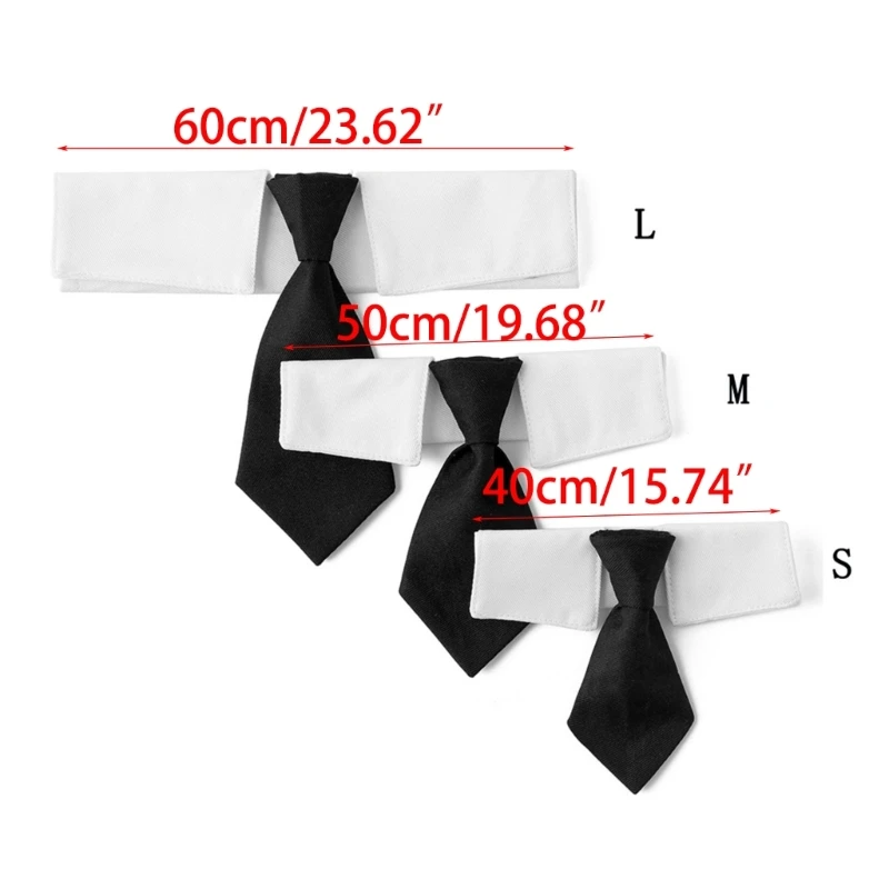 448B  Adjustable Wedding Cat Tie Collars Kitten Suit Collar with Big Elegant Tie for Pet Salons Wedding Party