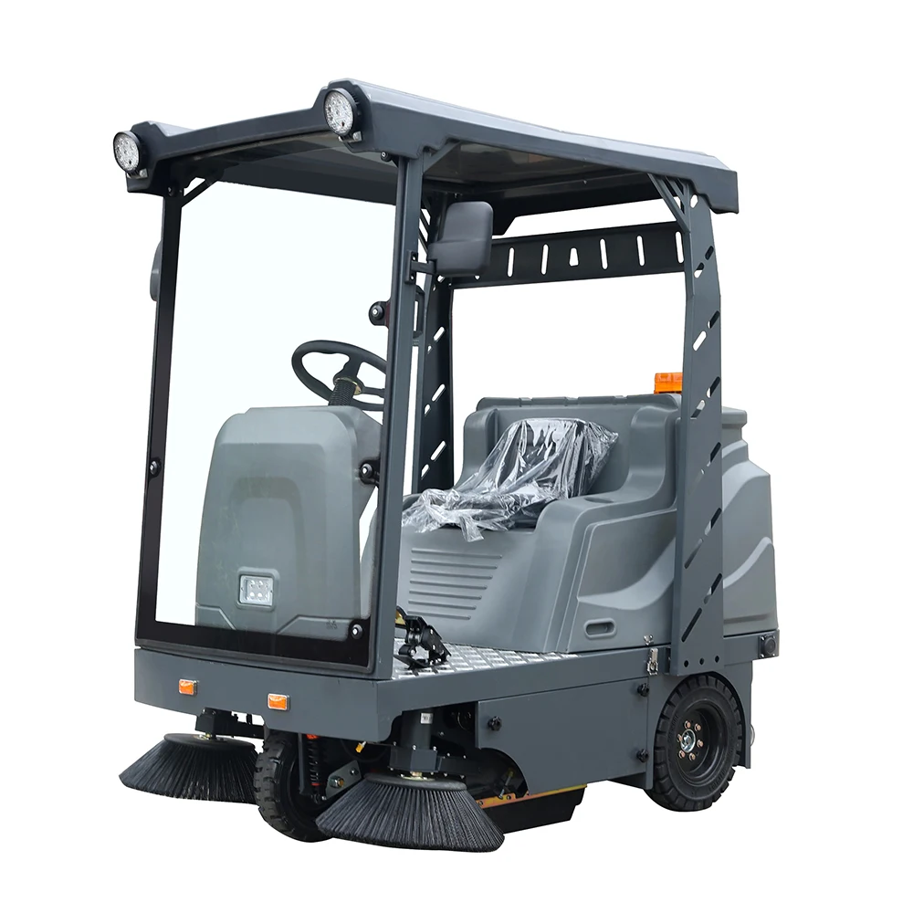 Parking Lot Vacuum Sweeper Industrial Ride On Road Floor Sweeper