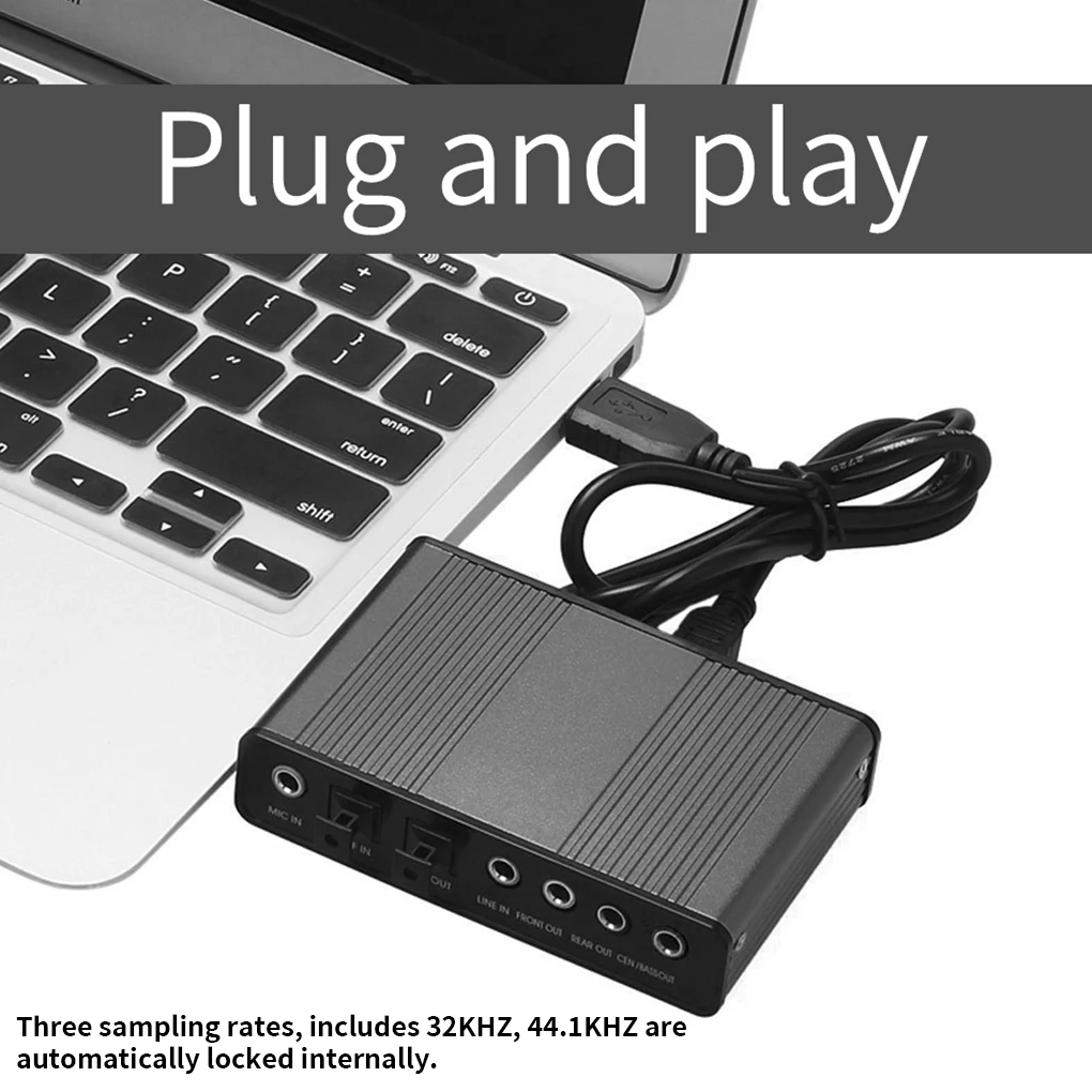 Usb 2.0 Placa de Áudio Externa Óptica Placa de Som Canais 5.1 7.1 Canais Controlador Spdif Cm6206 Chipconjunto para pc Laptop Desktop Tablet - Imagem 5