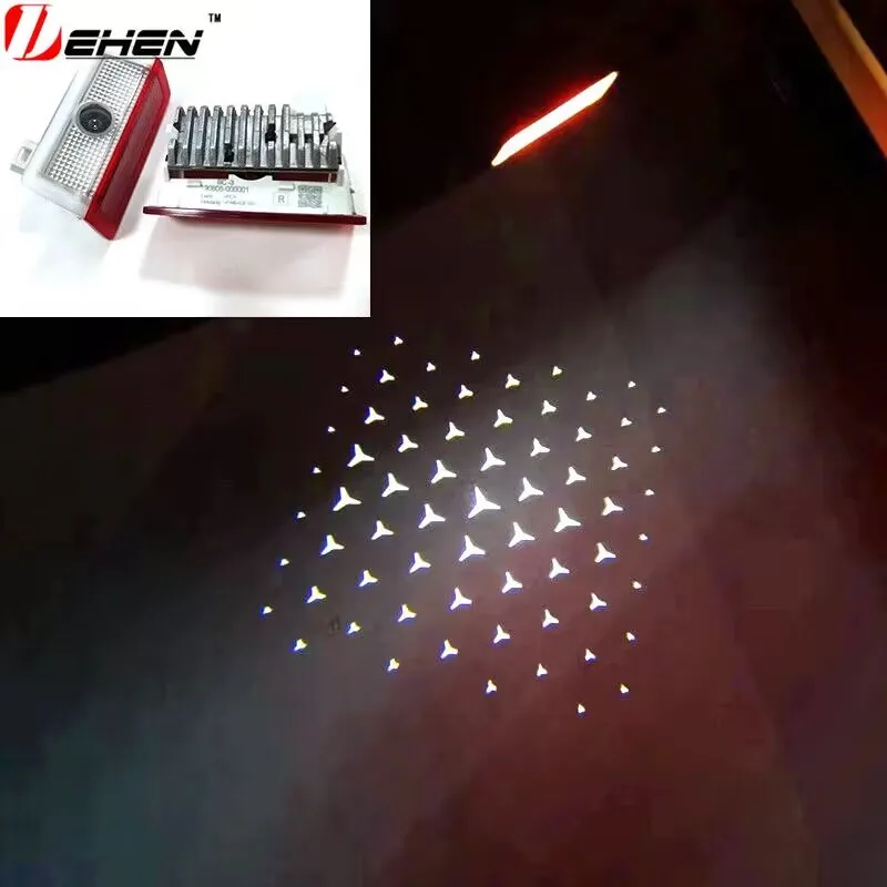 

For Mercedes Benz A B C E EQC G GL GLA GLC GLE GLS Class W176 W246 W205 W212 W213 HD LED Car Door Logo Shadow Light Welcome Lamp