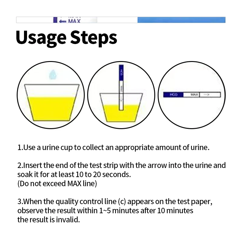 Pregnancy Test Kit Strip HCG Testing for Women One Step 99% Accuracy Female Urine Measuring Early Pregnancy Check 20pcs