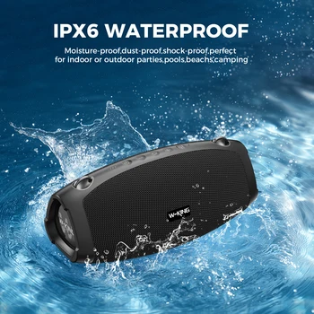 W-KING X10 Bluetooth Speaker, 120W Max Portable Loud Speakers Wireless Bluetooth Boombox, 70W IPX6 Waterproof Outdoor Party Large Big Speaker, Triple Passive Radiator/Subwoofers*2-Deep Bass/42H/TF/AUX/EQ 5