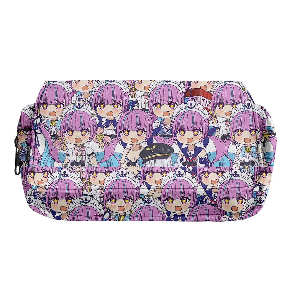 

2021 New HOLOLIVE Shirakami Fubuki Double-Layer Pencil Box Large Tote Bag Student Pencil Box Minato Aqua Canvas Pencil Bag