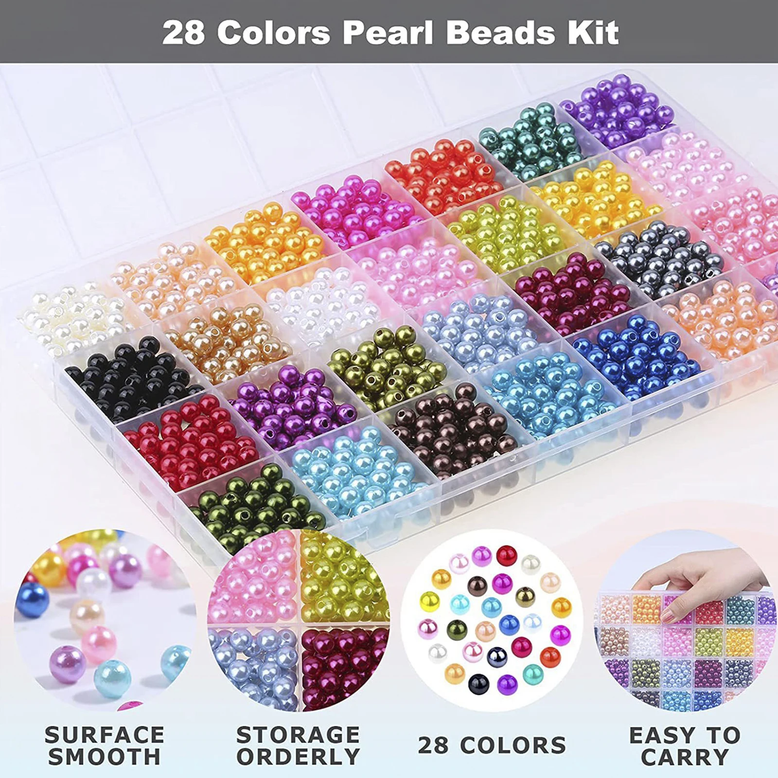 1960Pcs Bracelet Beads Kit 28Colors Beads Making Kit DIY Craft Beads Set  6mm Jewellery Beads Kit Bright Color Jewelry Making Kit - AliExpress