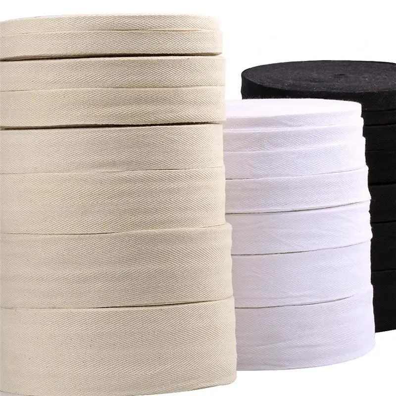 

10/15/20/25/30/40/50mm 100% Cotton Ribbon Hserringbone Ribbon For Party Christmas Wedding Decoration DIY Sewing Fabric Crafts