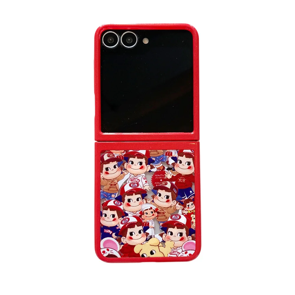 Chic Cartoon Girl Phone Case with Magsafe Stand and Chain - Luxury Stylish Cover
