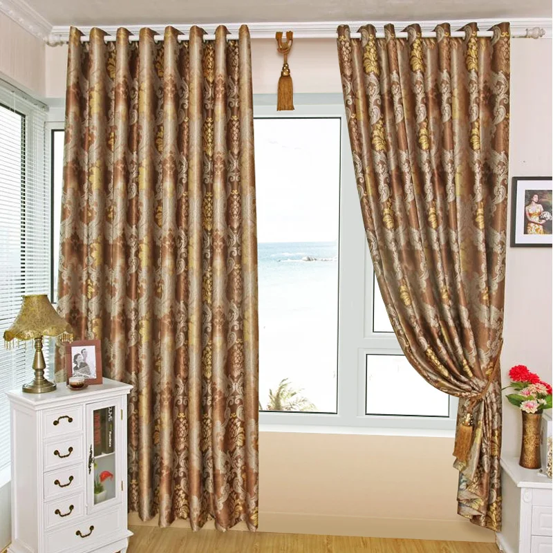 1PC Nuan Series European Style Embroidered Luxury Blackout Curtains for Living Dining Room Bedroom Window Curtains Customize 2