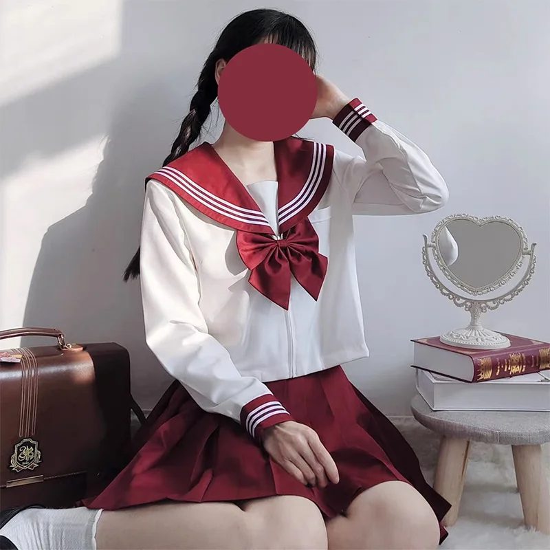 Japanese School uniform s-xxl JK Uniform School Girl Uniform Green Costume Women's Sexy JK Suit Sailor Jacket Pleated Skirt suit 2