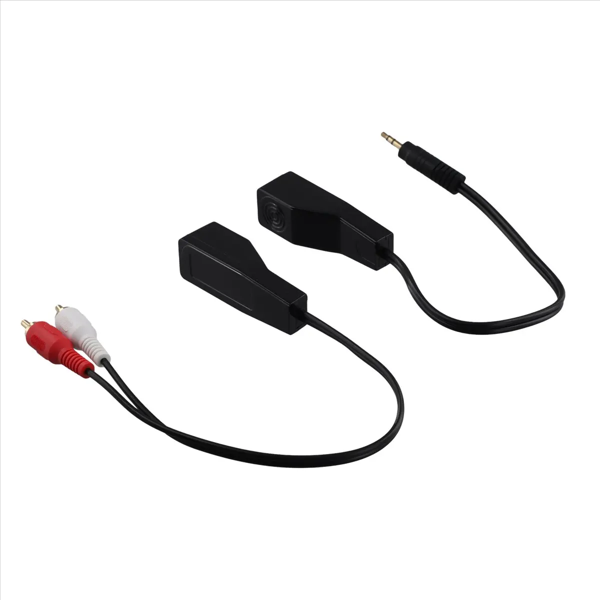 ABAI DC3.5mm 스테레오 및 RCA 레드 화이트 오디오 신호 발룬(Cat5/6 케이블을 통한 전송) RJ45 암 커넥터 - DC3.5mm 및 2xRCA 오디오 케이블
