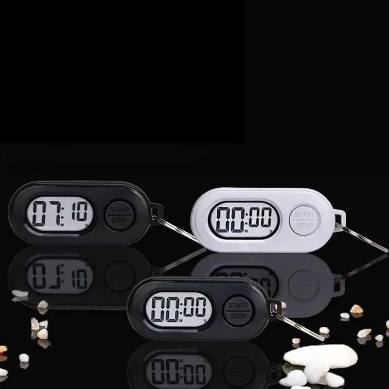 Electronic Clock Keychain Stop Watch Small Stop Timer LCD Screen Digital Clock Lightweight Countdown Accessories