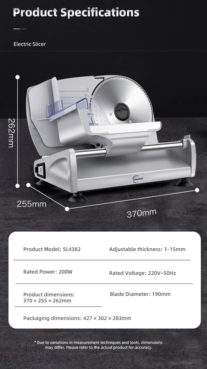 DIVEDEER Europäischer Standard Elektrischer Multifunktions-Küchenhobel für müheloses Schneiden von Fleisch und Gemüse für den Hausgebrauch – Detail 19