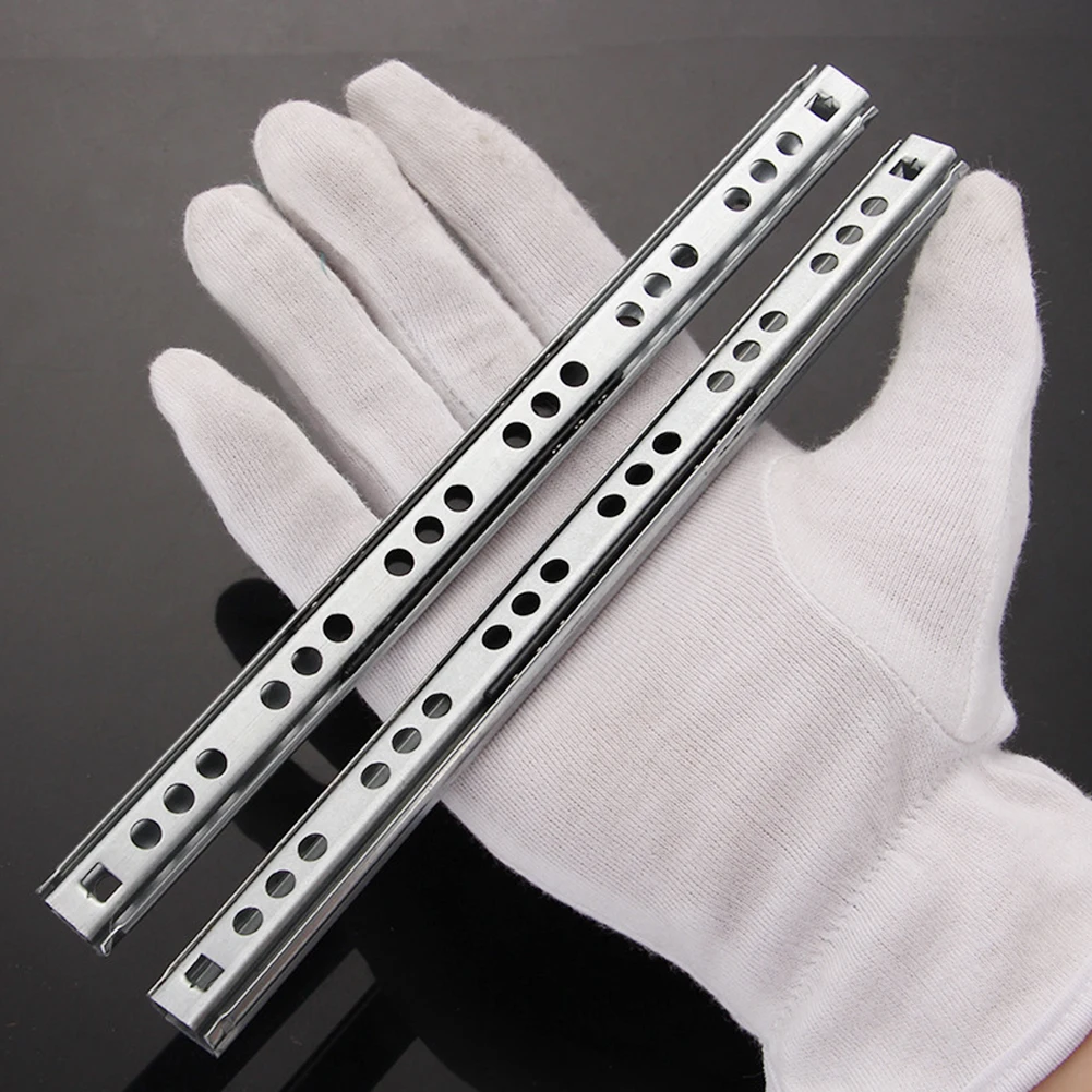 Drawer Slides 1Pair Drawer Slide Ball Guide Micro Two Sections 17mm Wide Steel Fold Drawer Steel Ball Slide Rail Furniture Hardware Fittings