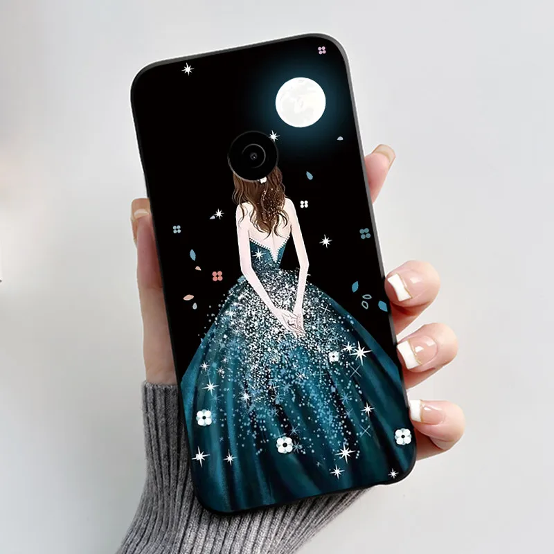 Cute Flower Cartoon Soft Silicone Phone Case – Black Printed Shell Cover