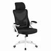 High Back Ergonomic Mesh Office Chair with Adjustable Padded Headrest, White/Black 1