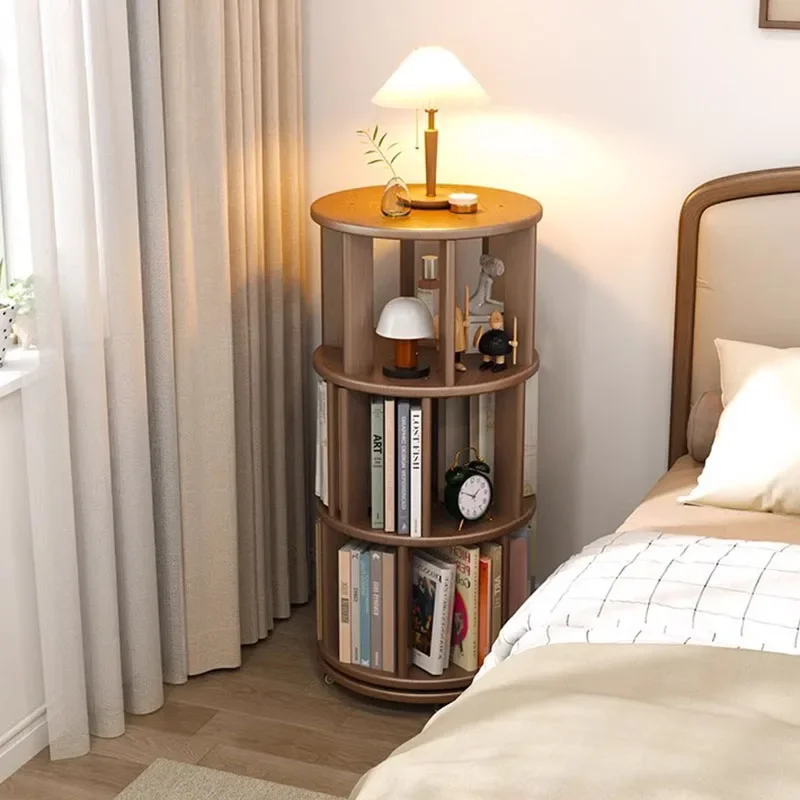 Vertical Vintage Rotating Bookcase Miniature Wood Miniature House Rotating Bookcase Storage Mueble De Cuarto Room Furnitures