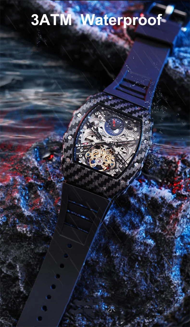 Männer Skelett Automatik Mechanische Tourbillon Skelett Vintage Tonneau Zifferblatt Herren es Top Luxus_voghion.com