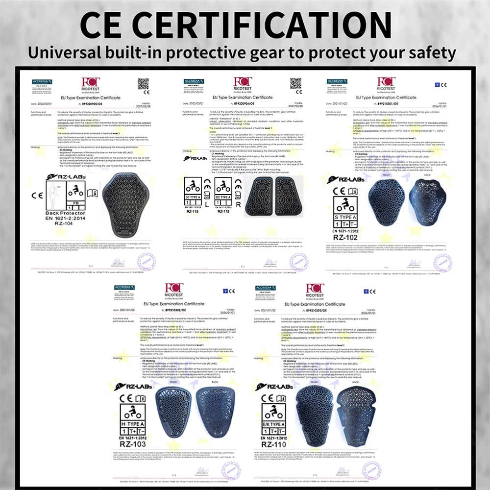 WOSAWE CE Motorcycle Protective Gear Insert Spine Back Protector Breathable Anti-fall Soft Armor Motorbike Bike Riding Pads