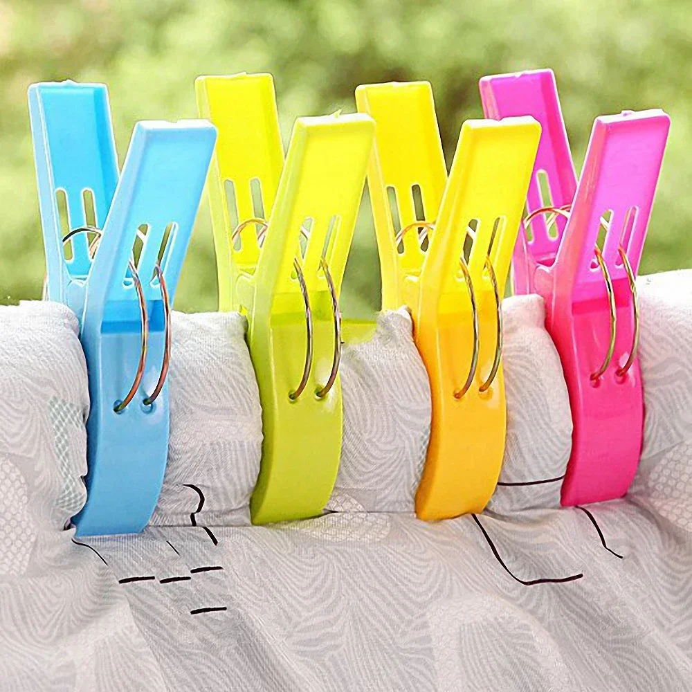 4Pcs Beach Towel Clips Plastic Quilt Peg for Laundry Sunbed Lounger Clothes Pegs Home Bathroom Organization Tools 3