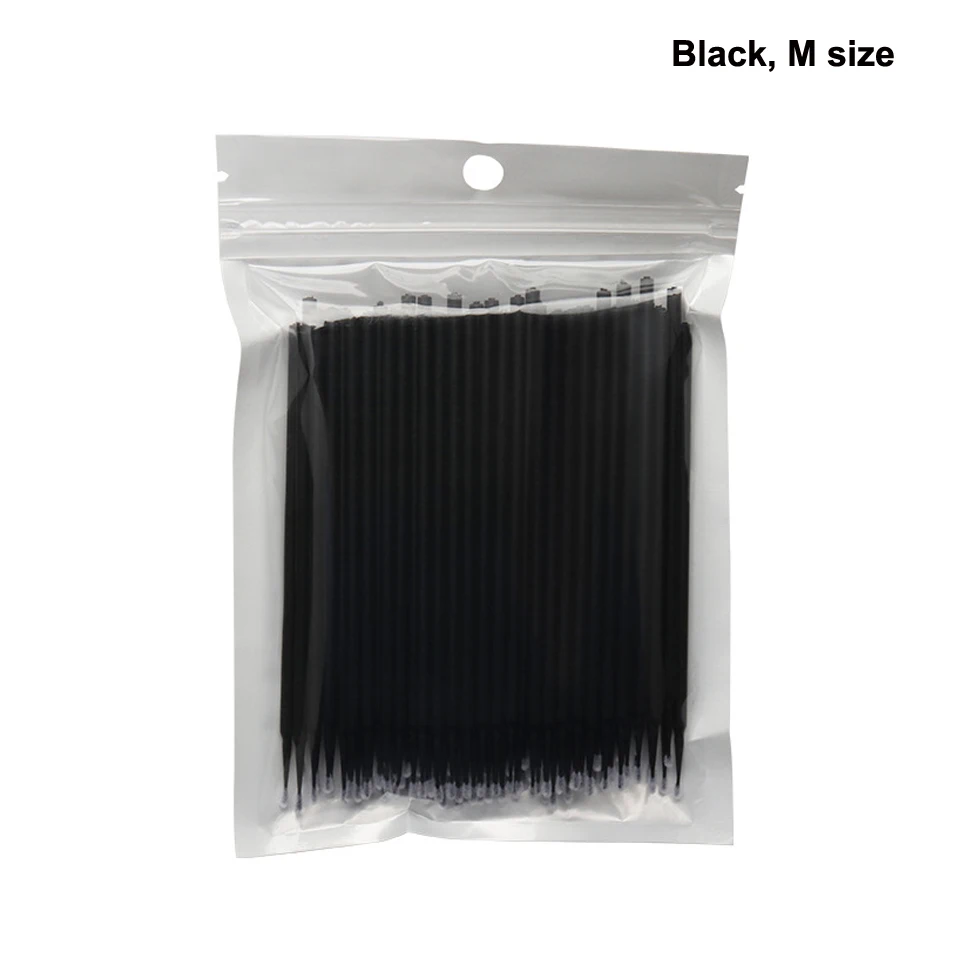 100pcs/lot S M L Size Disposable Cotton Soft Swab Eyelash Extension Microbrush Applicators Individual Mascara Micro Brush Stick 4