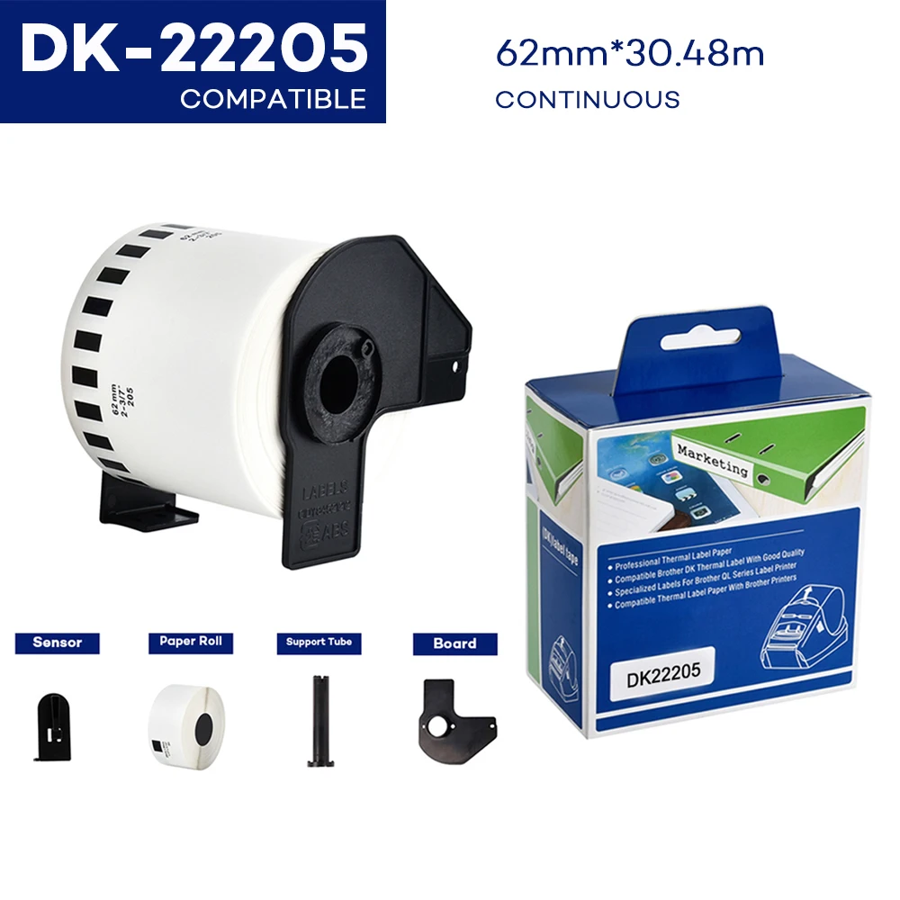 Labels for Brother DK-22205 label sticker label labeller thermal adhesive label roll