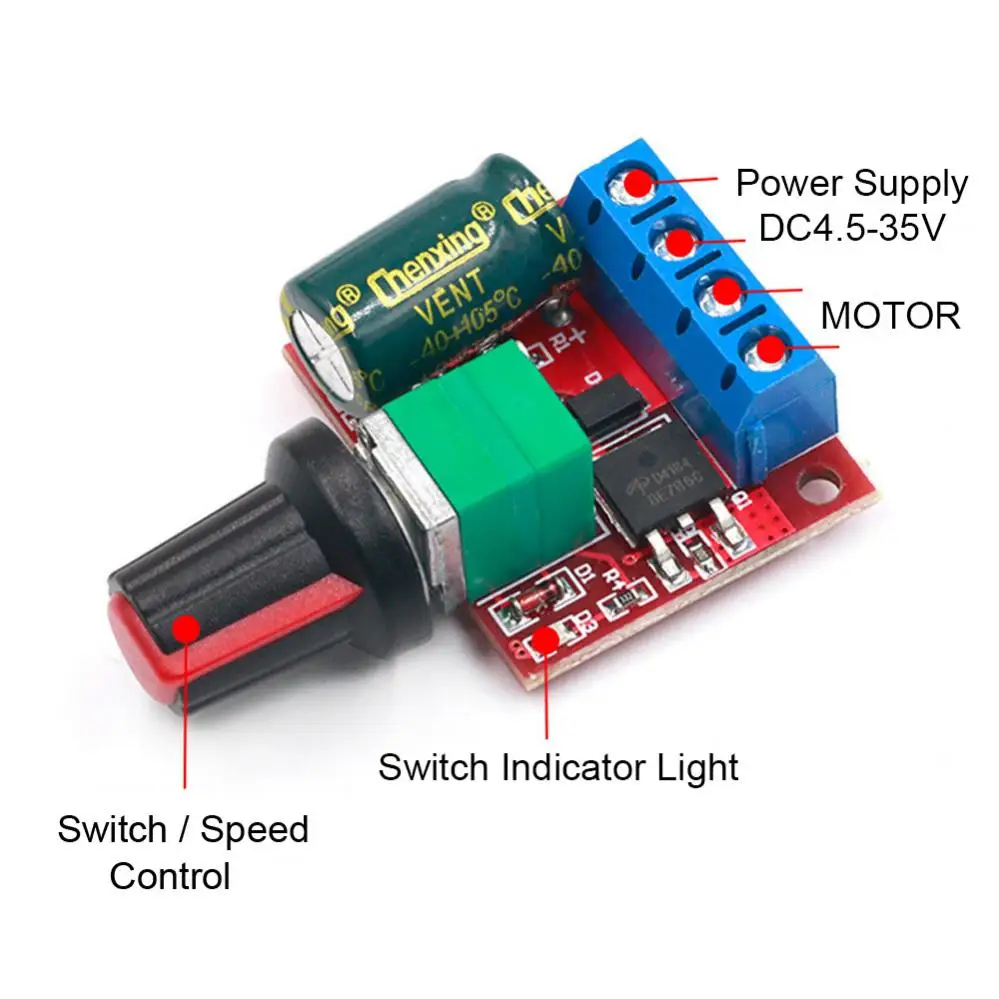 90W PWM DC Motor Speed Controller Module LED Dimmer 4.5V -35V Adjustable Speed Regulator Control Governor Switch