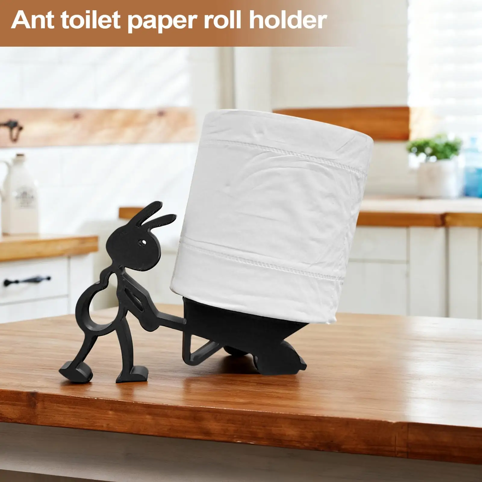 Toilet Paper Holder Stand Ant Shaped Cute Funny Matte Decor Bathroom Tissue Holder for Bathroom Kitchen RV Camping Travel Home