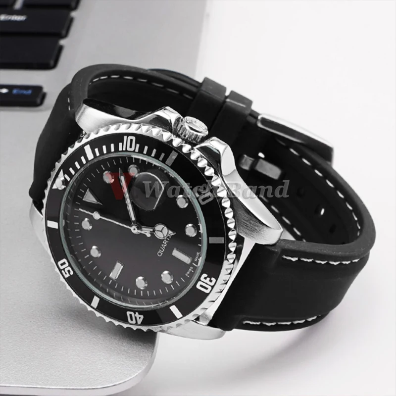 Universal Quick Release Silicone Strap with Butterfly Buckle - Sporty, Waterproof Watch Band for Men & Women, Available in Multiple Sizes