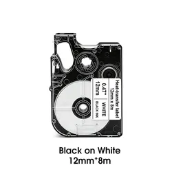 Compact Mini Portable Printer for Satin Ribbon & Fabric Labeling with Self - Adhesive Sticker Tape (Black on White)