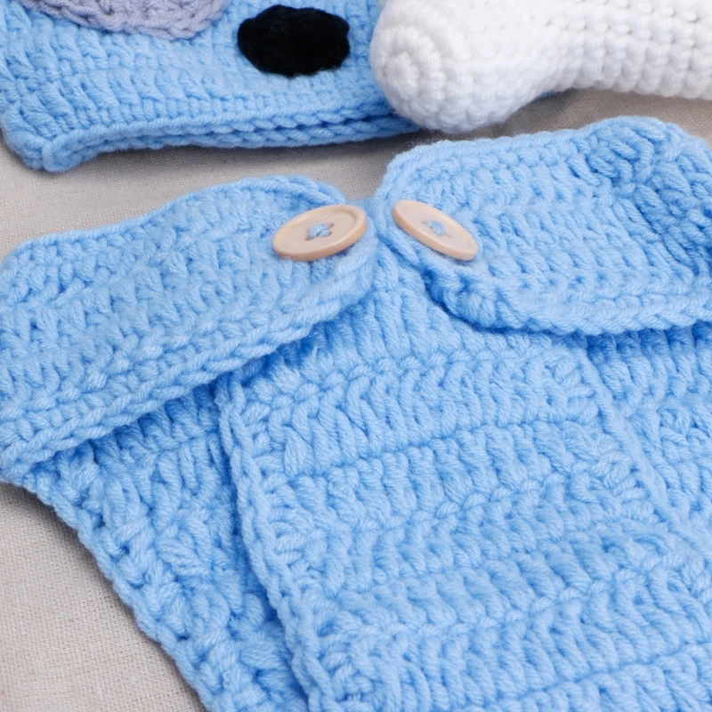 

3 Pcs/Set Newborn Photography Prop Hat + Knitted Shorts Photo Clothing