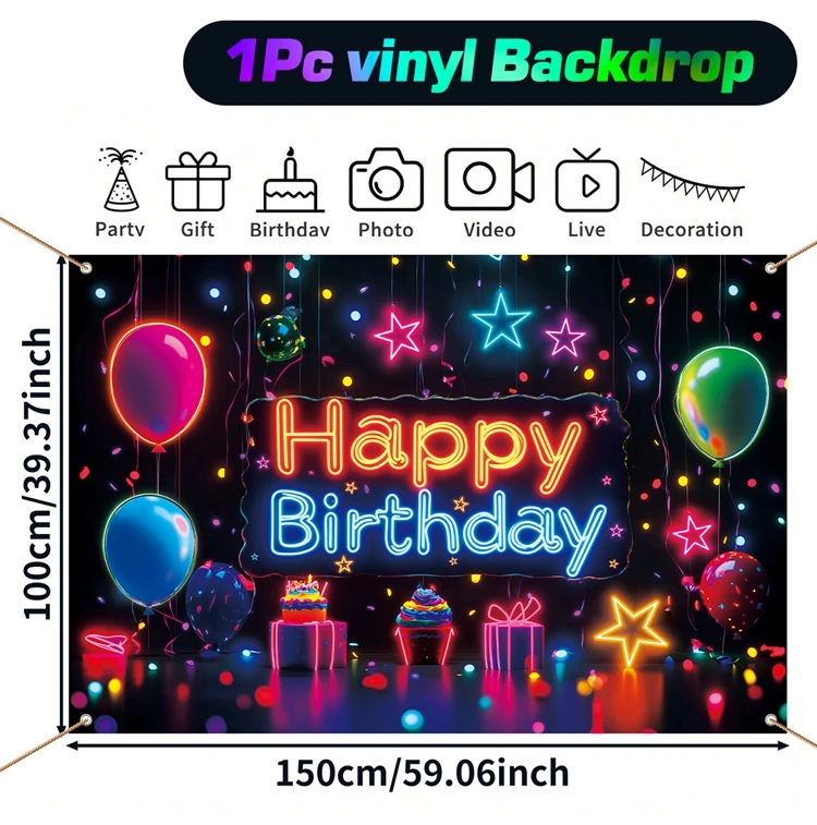 Lot De 160 Assiettes De Fête Phosphorescentes - Assiettes D'anniversaire Phosphorescentes, Serviettes Et Fourchettes - Décoration De Fête D' Anniversaire - Pour 40 Personnes