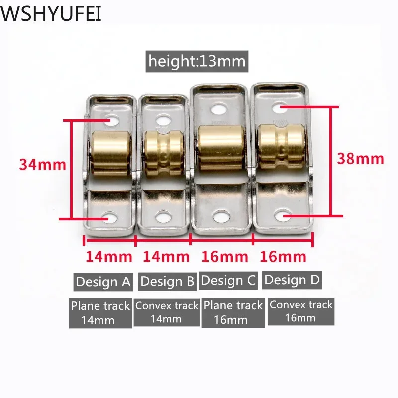 Sliding Door Rollers 10pcs/set sliding door wheels rollers Heavy Mute stainless steel window Sliding Door Bearing Rollers Furniture Hardware sliding door rollers