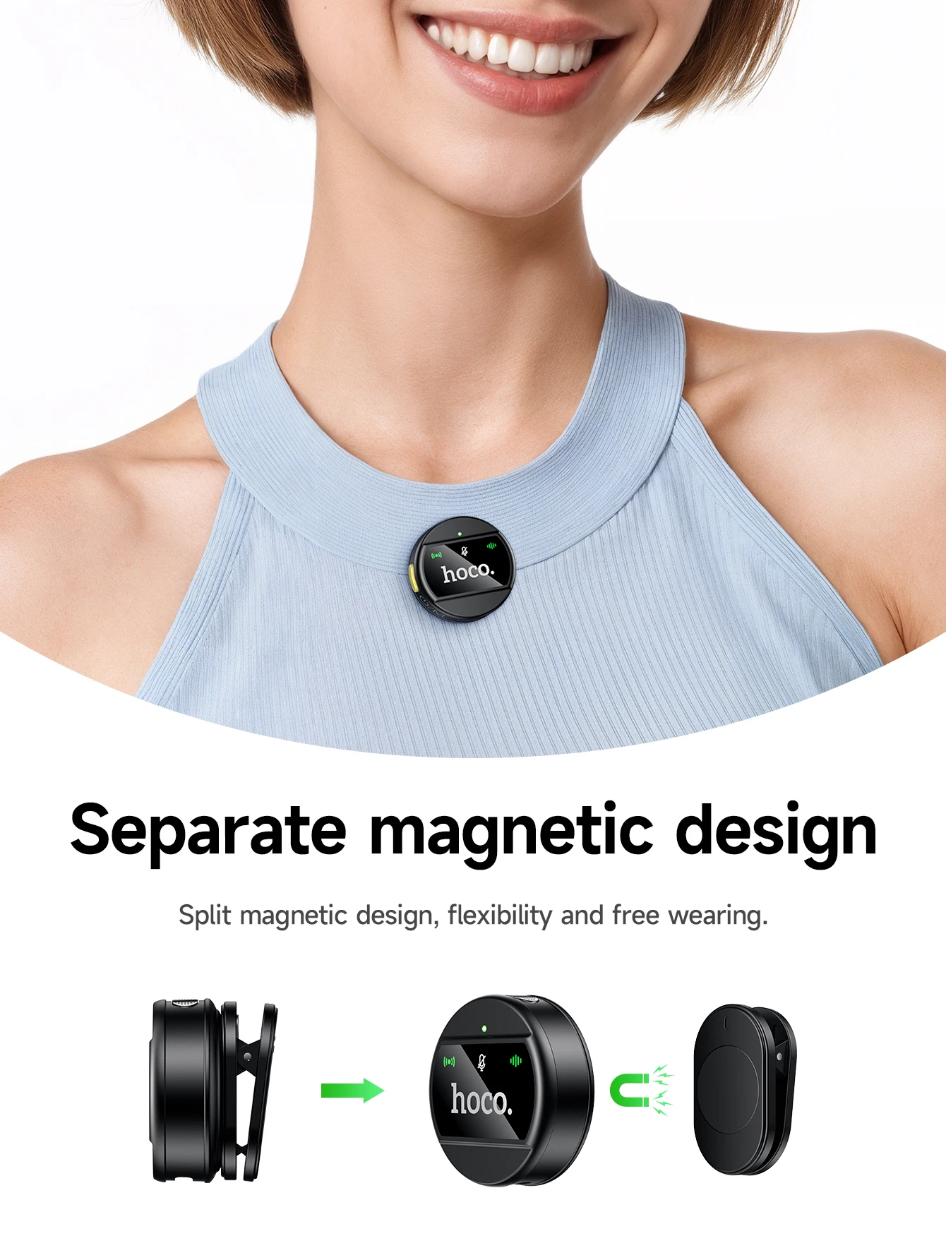 HOCO L21 Magnetic Wireless Lavalier Microphone USB-C