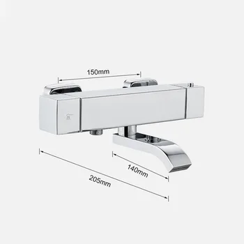 ห้องน้ํา Thermostatic ก๊อกน้ํา Wall Mount อุณหภูมิคงที่ควบคุมวาล์วร้อนเย็นน้ําผสมอ่างอาบน้ําก๊อกน้ํา Accessorie 2