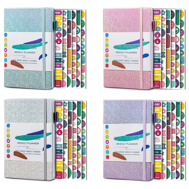 

A5 Notebook Paper Diary Notebook With Elastic Strap And Journal Stickers